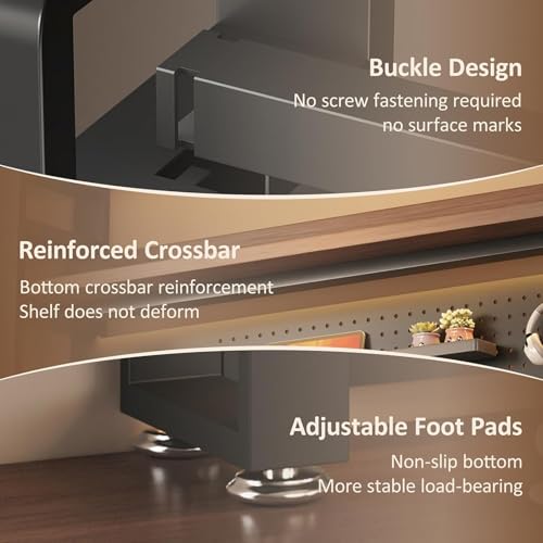 Clapier de bureau avec panneau perforé et étagère modulable en acier
