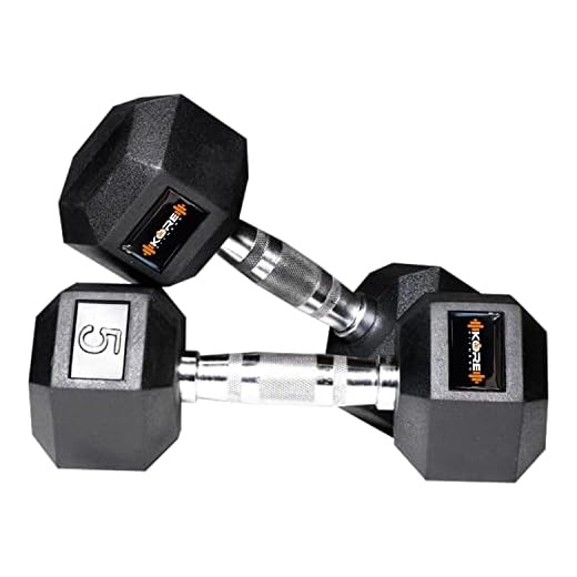 KORE DM-HEXA-5KG-COMBO16 Dumbbells Kits, Rubber, Black