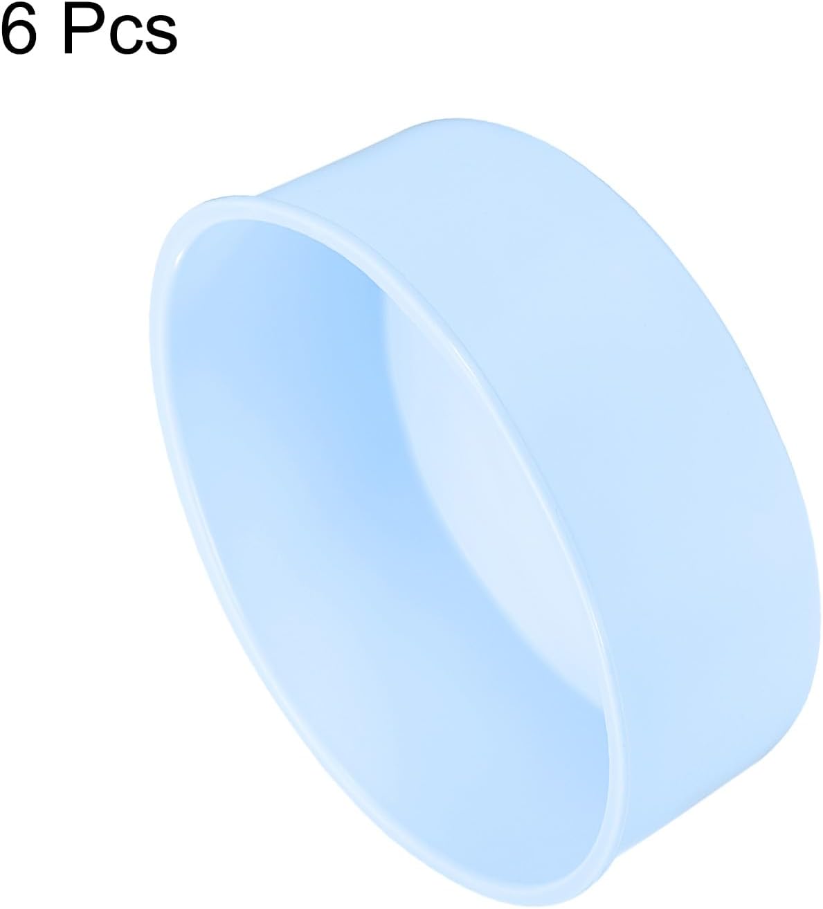HARFINGTON 6 Pcs Round Cake Pans 6.4" Nonstick Quick Release Silicone Cake Mould Bakeware Tools for Baking Cupcakes Bread Pizza, Blue