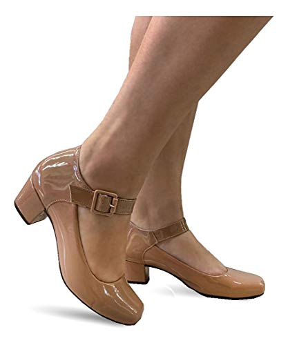 Sapato Feminino Boneca Sarah Calçados 880 (38, Nude Verniz)