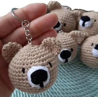 Teddy Bear Keychain, Handmade Keychain Amigurumi, Crochet Amigurumi Keychain, Plush Bag Charm, Birthday Gift For Friend, Stocking Stuffer for Kids