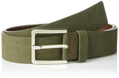 HUGO mens Square Buckle Suede Belt