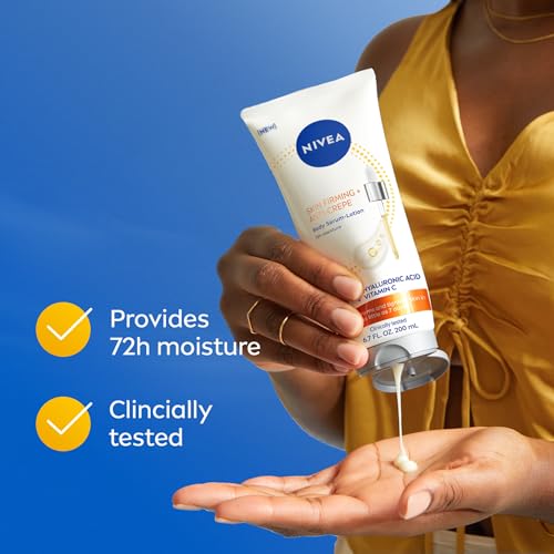 NIVEA Skin Firming & Anti Crepe Body Serum-Lotion with Q10, Hyaluronic Acid and Vitamin C, 6.7 Fl Oz Tube