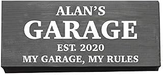 Personalised Garage Sign, Wooden Man Cave Plaque, Est. Year, My Garage My Rules, Shed Sign