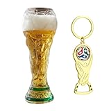 SWECOMZE World Cup 2026 Trophy Beer Glass, Premium Soccer Themed Beer Glasses for Men, Novelty World Cup Trophy Shape for Game Day Parties, Man Cave & Football Fan Gifts (16oz)