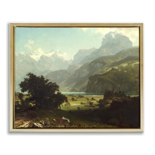 Classic Lake Lucern Landscape, 24 x 30 Inch Canvas in Floater Frame