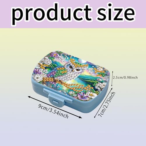 Image of ARTopet Diamond Art Painting Mini Storage Box with 6-Grid Creative Design Compact Portable Small Case for Purse Travel Daily-Owl