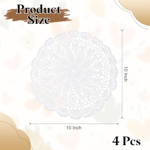Napperons ronds en dentelle faite main 25 cm de table chic