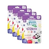 FRANCE BéBé BIO - Snack BIO Mon P'tit Fruity Pandi Myrtille - A partir de 12 mois - Pack de 4 sachets x 10g