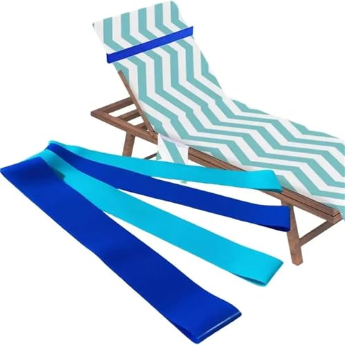 un Lounger Straps 16Pack Rubber Towel Bands Compatible with Beach Chair – Must-Have Cruise & Pool Accessories(Blue Blue)