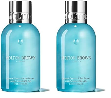 Molton Brown Coastal Cypress & Sea Fennel On-the-go Hand Sanitiser Gel 100 ml (Pack of 2)