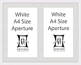 Behind The Glass - Handmade White Picture Frame With Double Aperture Mount - For 2 A4 Images