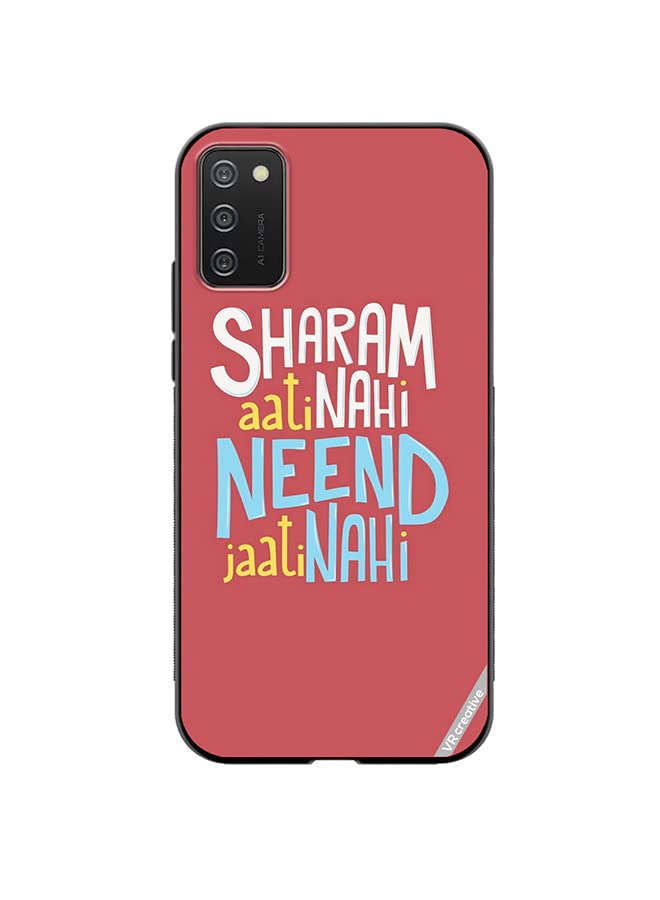VR Creative Protective Case Cover For Samsung Galaxy A02S Sharam Ati Nahi Design Multicolour
