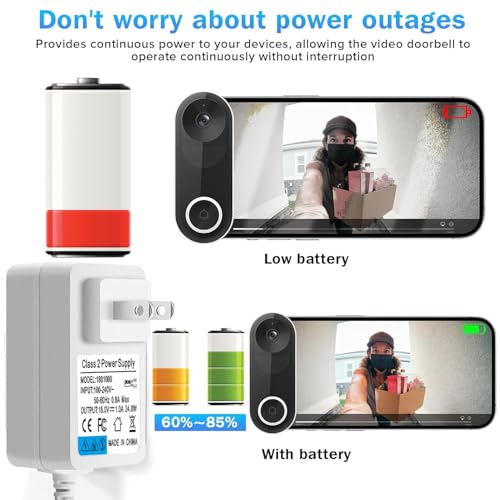 image for Ousaly 18V Video doorbell Power Adapter 110V-240V AC to DC 18V1A Adapt