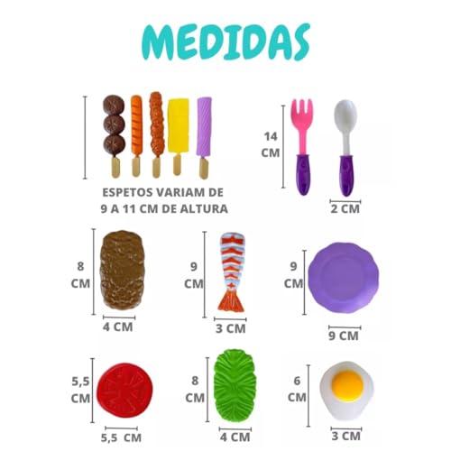 Kit Churrasco Cozinha Brinquedo Infantil Comidinha 14 Peças