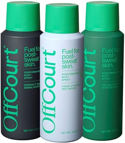 OffCourt Performance Body Spray - Three Premium Scents - 3.4 oz (3 Pack)