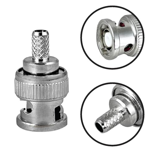 Image of MX Male BNC Plug with Female Pin Crimping Type Reverse Polarity for RG-58 Ideal for analog composite video and digital video interconnects on commercial video devices