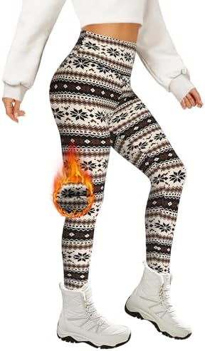 AMIYOYO Thermo Leggings Damen High Waist Mit Fleece | Gefütterte Thermoleggins, Blickdicht Strumpfhose, Warm Kuschelig Elastisch Sport Leggins für Winter