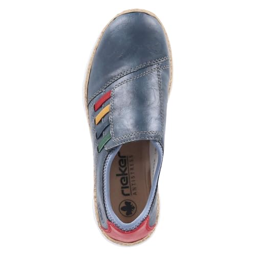 Rieker N4264 Mokasyny damskie, niebieskie, 42 EU