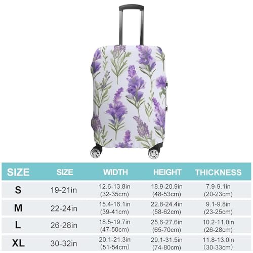 Travel Wheeled Suitcase Sleeve Dustproof Anti-scratch Lavender Flowers Luggage Case Protective Cover For 19-32 Inch Luggage2