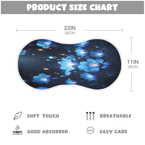 J JOYSAY Flower Dark Blue Baby Burp Cloths for Boys Girls Large 22''x11'' Cotton 4 Layer Baby Bibs for Baby Spit Up one sizex42