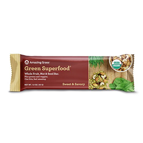 Amazing Grass Green Superfood Whole Fruit, Nut & Seed Bar - Sweet & Savory 12-1.6 OZ. (45 G) Bars