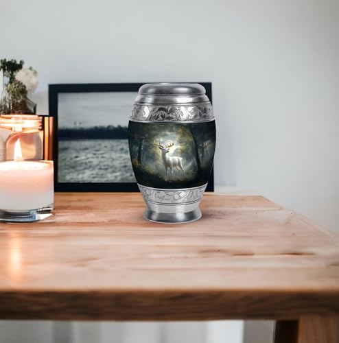 Image of Deer Urn Mini Cremation Urns for Human Ashes Adult Female 3 Inch 2 Qty | Decorative Burial Urns Funeral Urn