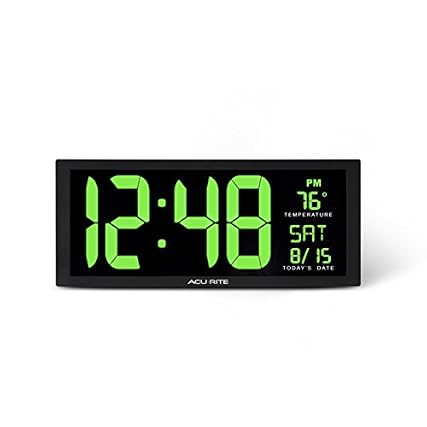 Acu Rite Digital Clock, 14 . 5 product Acu Rite Digital Clock, 14 . 5 Inch / Green product image
