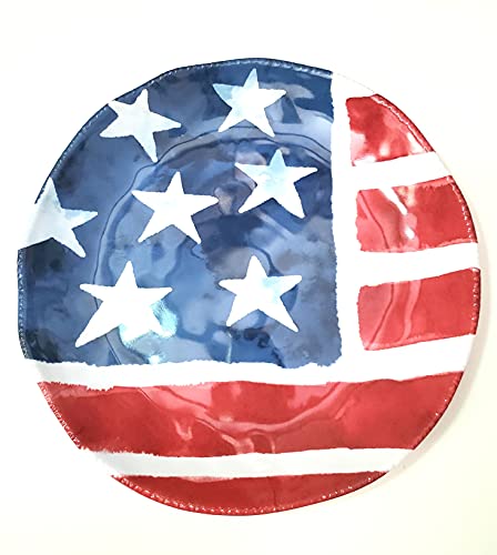 Americana Salad Accent Plates, Set Of 4 Different Patriotic Designs, 9 Inches By 9 Inches #TOP3