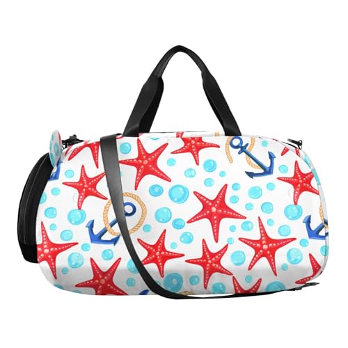 Bubble Marine White Kids Travel Duffel Bag for Boys Girls Overnight Weekend Tote Bag with Shoes Compartment for Dance Gym Sports2