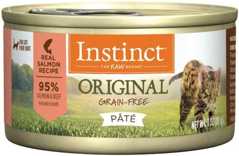Instinct Original Grain Free Real Salmon Recipe Natural Wet Canned Cat Food by Nature's Variety, 3 oz. Cans (Case of 24)