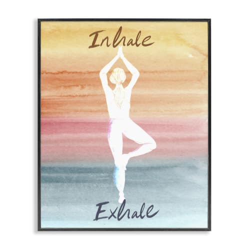 'Inhale Exhale Soothing Yoga Pose Watercolor'| Framed Giclee Art