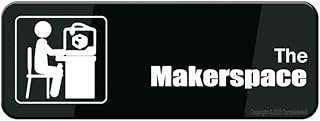 Acrylic Sign For Wallthe Makerspace Sign Durable, Long Lasting With Double Sided Tape, 9X3