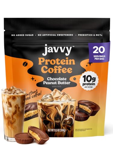 Javvy Protein Coffee for Cold Brew &amp; Iced Coffee, Chocolate Peanut Butter