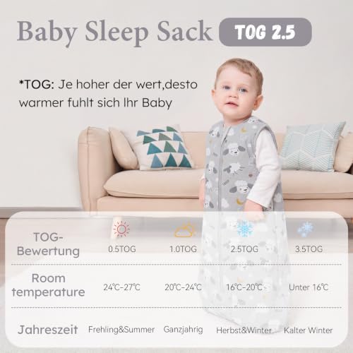 Yoofoss Schlafsack Baby Winter 2.5 Tog – Ansicht 2