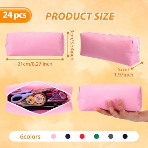 Sherr 24 Pcs Bulk Pencil Cases for Teacher Appreciation End of Year Gifts 8×4×2 Inches Slim Pencil Pouch with Zipper Aesthetic Stationery Bag for Gifts Suffers - Image 2