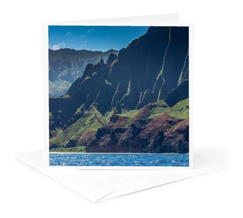 3dRose Hawaii, Kauai, Napali Coast State Park 1 Greeting Card with envelope