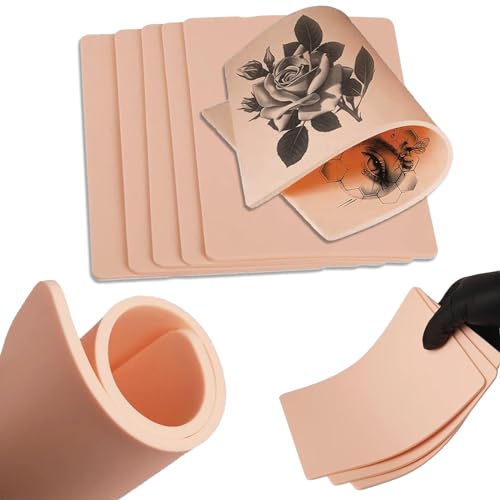 PEPAX Tattoo Practice Skin Set - 4 Pieces, 19 x 14 cm, Double Sided