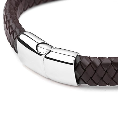 Jstyle Braided Leather Bangle Bracelet #TOP26