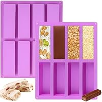 2 Pezzi Stampi In Silicone Per Dolci Rettangolari, Stampo Per Barrette Di Cereali, Stampo Rettangolari Silicone 8 Cavit&agrave;, Antiaderente Mini Teglia Stampo,Stampo per Pane Antiaderente in Silicone