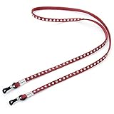 Kalevel Leather Eyeglass Strap Eyeglass Holder Eyeglass Chain for Women Men (Wine Red)