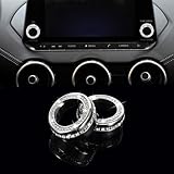 TOMALL Bling Center Console Cover Compatible with Nissan Sentra 2020-2025 Volume Button Cover Trim Radio Sound Volume Knob Cover Cap AC Air Conditioner Knob Cover Bling Interior Accessories for Car