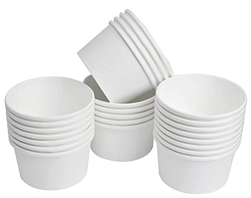 Mr Miracle 8 Ounce Soup / Frozen Dessert Containers with Lids in White. Pack of 25 Sets - Thumbnail 3