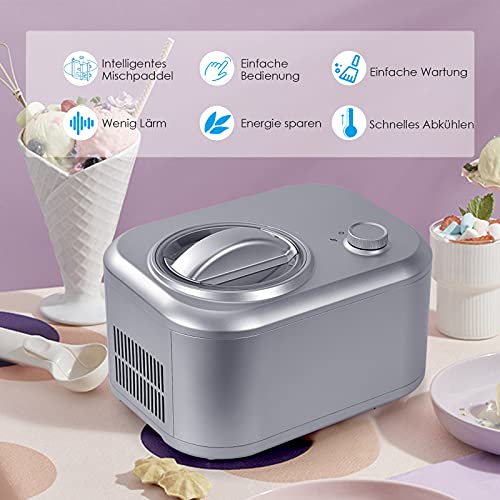 GOPLUS 1 L Eismaschine, Speiseeismaschine mit Automatisch Selbstkühlendem Kompressor 100 W & 3 Betriebsmodi… – Bild 3