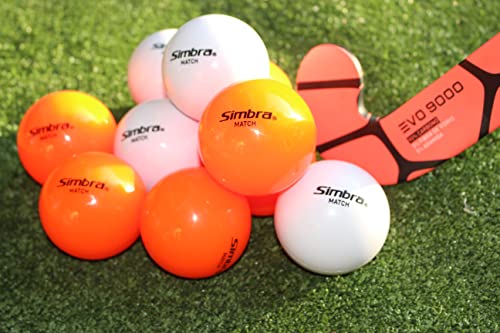 Simbra® Official Field Hockey Ball | Field Hockey Match Plain Color White Ball | Super Smooth Stickhandling & Shooting Smart Speed Field Hockey Ball | Ideal For Competition Use #TOP4