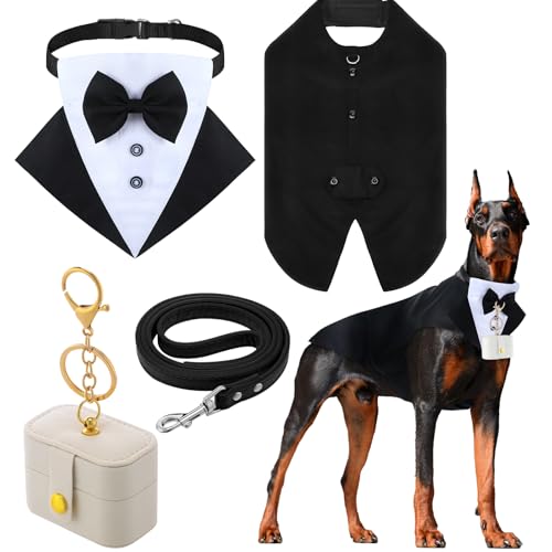 Disfraz de Smoking para Perros Grandes Huhumy 4 Pzs