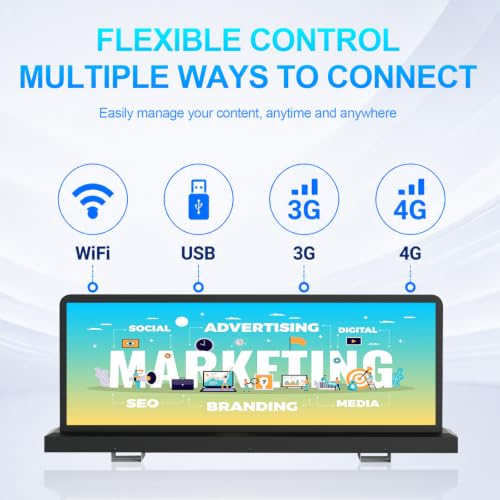 Image of P2.5 Double Sided Taxi Top LED Display, 4500nits High Brightness Commercial Advertising Car Roof LED Screen, IP65 Waterproof Advertising Display, 3G /4G /WiFi /USB Control, Wireless Remote Control