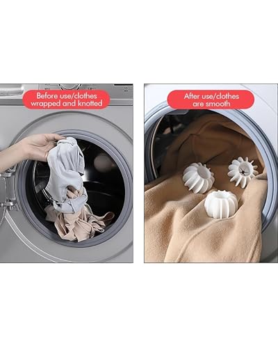 Image of Silicone Laundry Balls for Washing Machine Reusable Anti-Tangle & Anti-Winding Washer Balls for Deep Cleaning - Grey & White Fabric Softening Scrubber Balls for Clothes & Bedding(Pack of 10).