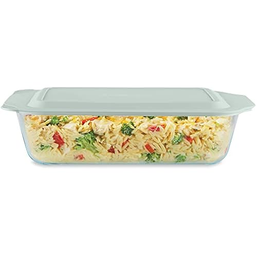 Pyrex Deep Glass Baking Dish with Plastic Lid, Deep Casserole Dish