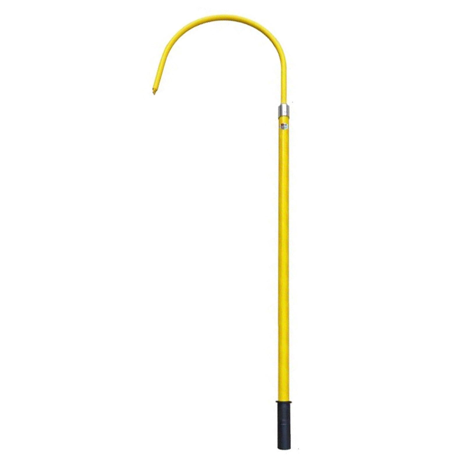 GHHVFEC High Voltage Insulated Rescue Hook, 10kV-110kV Lifesaving Hotstick, 3.3/5/6.6/9.8 Ft Anti-Electrocution Safety Pole, Essential Electrical Rescue Tool for Professionals